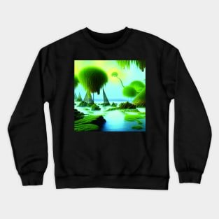 Beautiful Landscape Beach And Plants, Amazing Nature Crewneck Sweatshirt